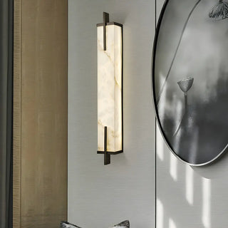 ZOWALA - Contemporary Vertical Stone Rectangle Wall Sconce Image - 2
