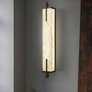 ZOWALA - Contemporary Vertical Stone Rectangle Wall Sconce Image - 3