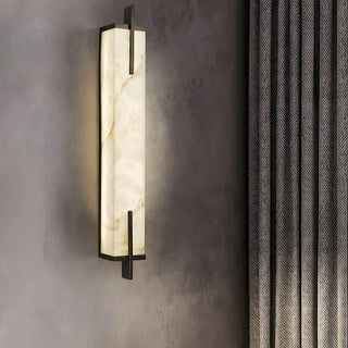 ZOWALA - Contemporary Vertical Stone Rectangle Wall Sconce Image - 6