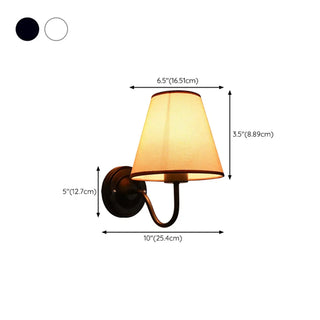 Rustic Black Cone Fabric Shade Bedroom Wall Sconce Zawala #size
