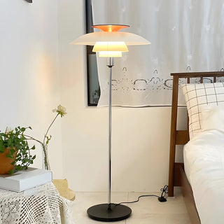 Contemporary White Tiered Cone Shade Floor Lamp Zawala Image - 1