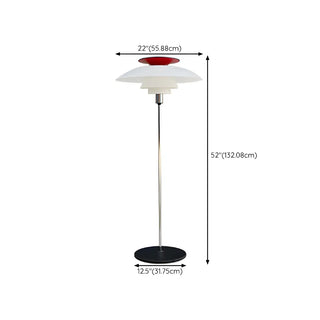 Contemporary White Tiered Cone Shade Floor Lamp Zawala #size