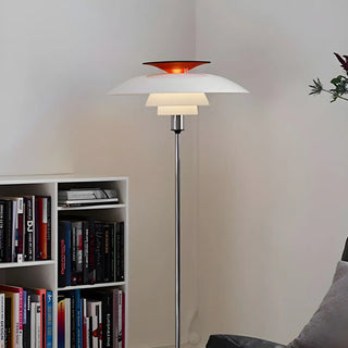 Contemporary White Tiered Cone Shade Floor Lamp Zawala Image - 3