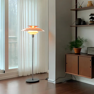 Contemporary White Tiered Cone Shade Floor Lamp Zawala Image - 4