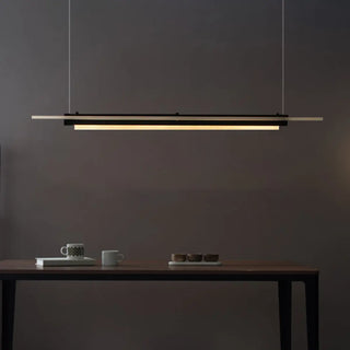 ZOWALA - Contemporary Wood Black Metal Linear Island Light Image - 5