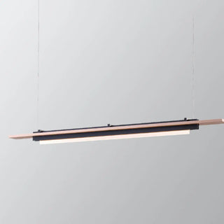 ZOWALA - Contemporary Wood Black Metal Linear Island Light Image - 8