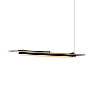 ZOWALA - Contemporary Wood Black Metal Linear Island Light Image - 9