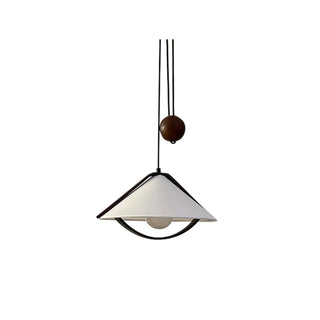 ZOWALA - Contemporary Cone Fabric Wood Bedroom Walnut Pendant Light Image - 5