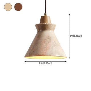 ZOWALA - Contemporary Globe Wood Stone Bedroom Walnut Pendant Light Image - 30