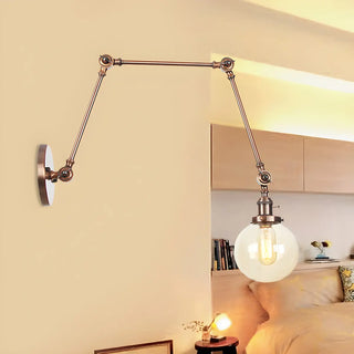 ZOWALA - Contemporary Swing Arm Ball Adjustable Glass Wall Sconce Image - 1
