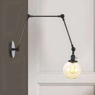 ZOWALA - Contemporary Swing Arm Ball Adjustable Glass Wall Sconce Image - 10