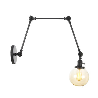 ZOWALA - Contemporary Swing Arm Ball Adjustable Glass Wall Sconce Image - 11