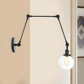 ZOWALA - Contemporary Swing Arm Ball Adjustable Glass Wall Sconce Image - 12
