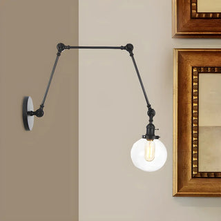 ZOWALA - Contemporary Swing Arm Ball Adjustable Glass Wall Sconce Image - 13