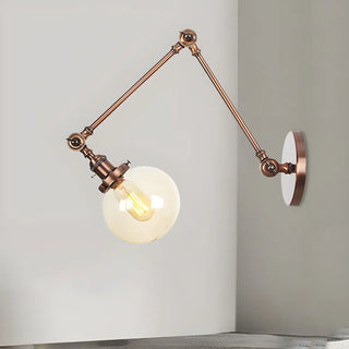 ZOWALA - Contemporary Swing Arm Ball Adjustable Glass Wall Sconce Image - 15