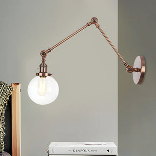 ZOWALA - Contemporary Swing Arm Ball Adjustable Glass Wall Sconce Image - 18