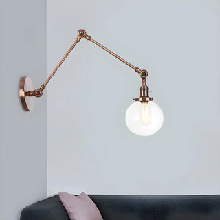 ZOWALA - Contemporary Swing Arm Ball Adjustable Glass Wall Sconce Image - 19