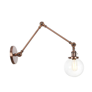 ZOWALA - Contemporary Swing Arm Ball Adjustable Glass Wall Sconce Image - 20