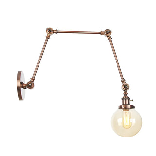 ZOWALA - Contemporary Swing Arm Ball Adjustable Glass Wall Sconce Image - 21