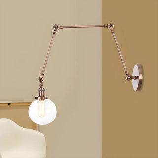ZOWALA - Contemporary Swing Arm Ball Adjustable Glass Wall Sconce Image - 22