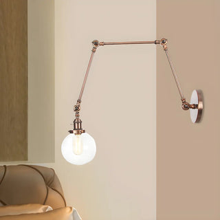 ZOWALA - Contemporary Swing Arm Ball Adjustable Glass Wall Sconce Image - 23