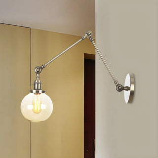 ZOWALA - Contemporary Swing Arm Ball Adjustable Glass Wall Sconce Image - 25
