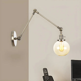 ZOWALA - Contemporary Swing Arm Ball Adjustable Glass Wall Sconce Image - 26