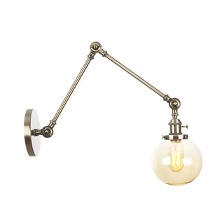 ZOWALA - Contemporary Swing Arm Ball Adjustable Glass Wall Sconce Image - 27