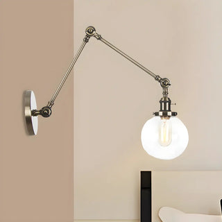 ZOWALA - Contemporary Swing Arm Ball Adjustable Glass Wall Sconce Image - 28
