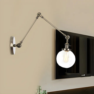 ZOWALA - Contemporary Swing Arm Ball Adjustable Glass Wall Sconce Image - 29