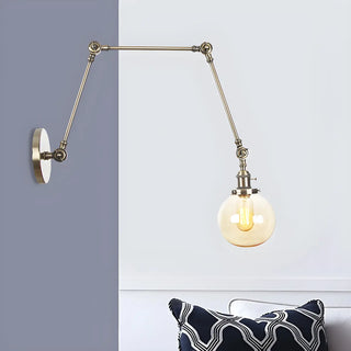 ZOWALA - Contemporary Swing Arm Ball Adjustable Glass Wall Sconce Image - 31