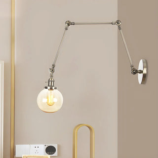 ZOWALA - Contemporary Swing Arm Ball Adjustable Glass Wall Sconce Image - 32
