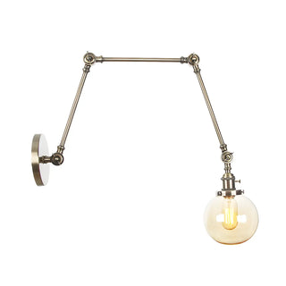 ZOWALA - Contemporary Swing Arm Ball Adjustable Glass Wall Sconce Image - 33