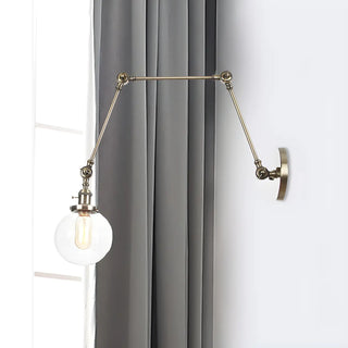 ZOWALA - Contemporary Swing Arm Ball Adjustable Glass Wall Sconce Image - 34