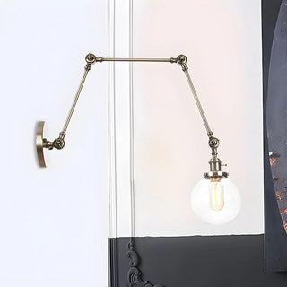 ZOWALA - Contemporary Swing Arm Ball Adjustable Glass Wall Sconce Image - 35