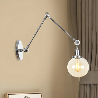 ZOWALA - Contemporary Swing Arm Ball Adjustable Glass Wall Sconce Image - 37