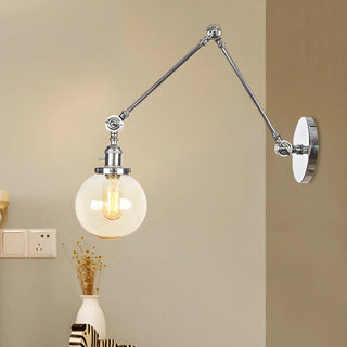 ZOWALA - Contemporary Swing Arm Ball Adjustable Glass Wall Sconce Image - 38