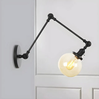 ZOWALA - Contemporary Swing Arm Ball Adjustable Glass Wall Sconce Image - 3