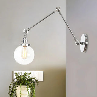 ZOWALA - Contemporary Swing Arm Ball Adjustable Glass Wall Sconce Image - 40