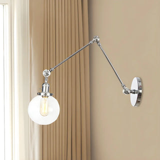 ZOWALA - Contemporary Swing Arm Ball Adjustable Glass Wall Sconce Image - 41