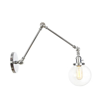 ZOWALA - Contemporary Swing Arm Ball Adjustable Glass Wall Sconce Image - 42