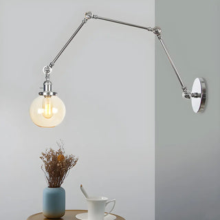 ZOWALA - Contemporary Swing Arm Ball Adjustable Glass Wall Sconce Image - 43
