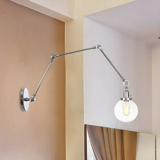ZOWALA - Contemporary Swing Arm Ball Adjustable Glass Wall Sconce Image - 47
