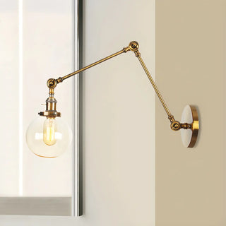 ZOWALA - Contemporary Swing Arm Ball Adjustable Glass Wall Sconce Image - 49