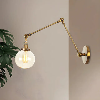 ZOWALA - Contemporary Swing Arm Ball Adjustable Glass Wall Sconce Image - 50