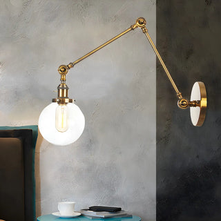 ZOWALA - Contemporary Swing Arm Ball Adjustable Glass Wall Sconce Image - 52