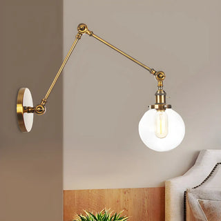 ZOWALA - Contemporary Swing Arm Ball Adjustable Glass Wall Sconce Image - 53