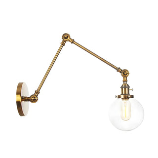 ZOWALA - Contemporary Swing Arm Ball Adjustable Glass Wall Sconce Image - 54