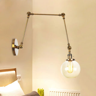 ZOWALA - Contemporary Swing Arm Ball Adjustable Glass Wall Sconce Image - 55