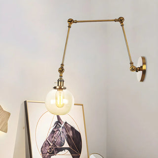 ZOWALA - Contemporary Swing Arm Ball Adjustable Glass Wall Sconce Image - 56